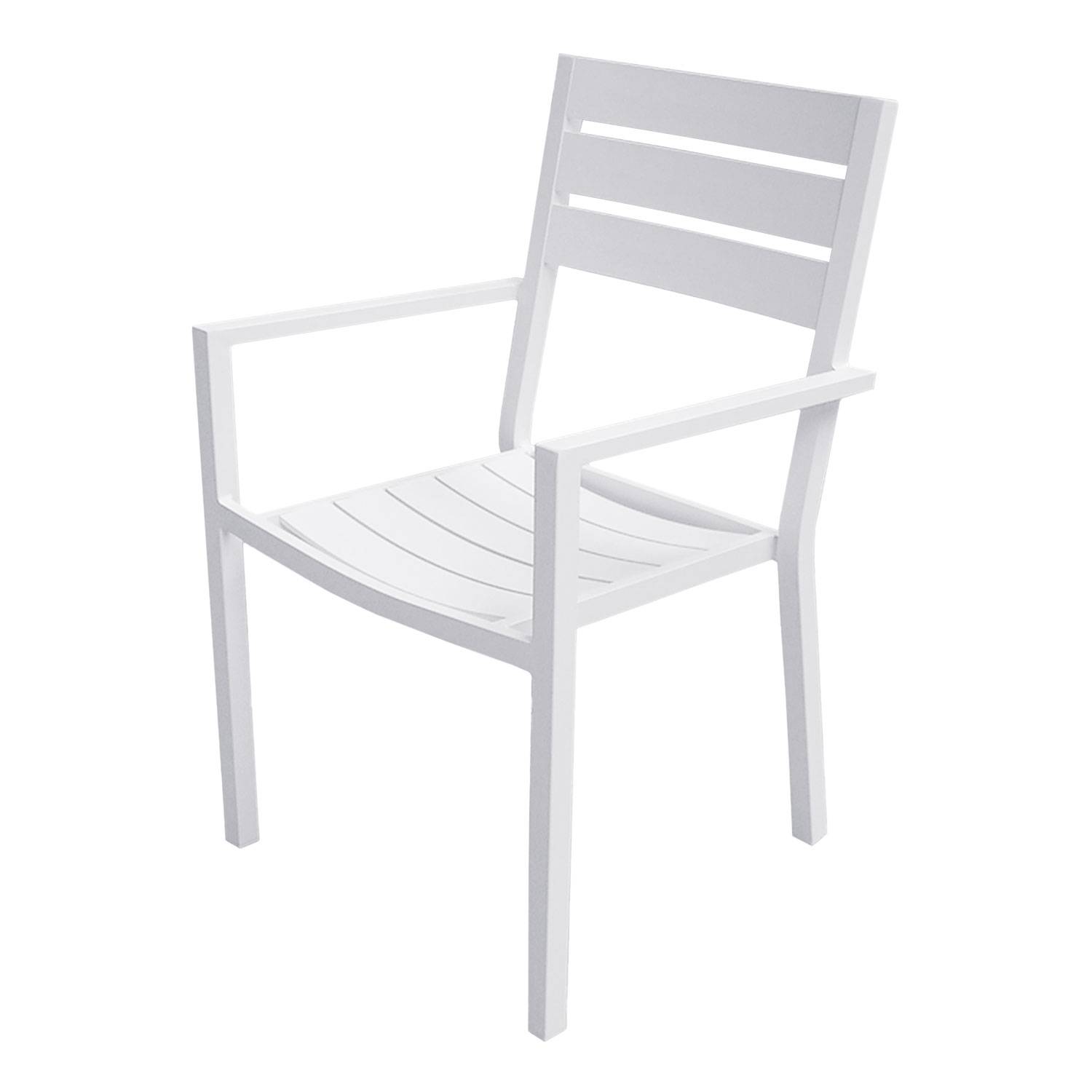 Happy Garden - Salon de jardin VENEZIA extensible 132/264 en aluminium blanc - 10 places - HAPPY GARDEN - Imagen 8