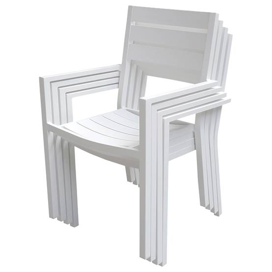 Happy Garden - Salon de jardin VENEZIA extensible 132/264 en aluminium blanc - 10 places - HAPPY GARDEN - Imagen 6