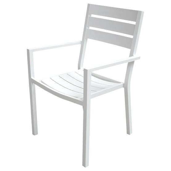 Happy Garden - Salon de jardin VENEZIA extensible 132/264 en aluminium blanc - 10 places - HAPPY GARDEN - Imagen 5