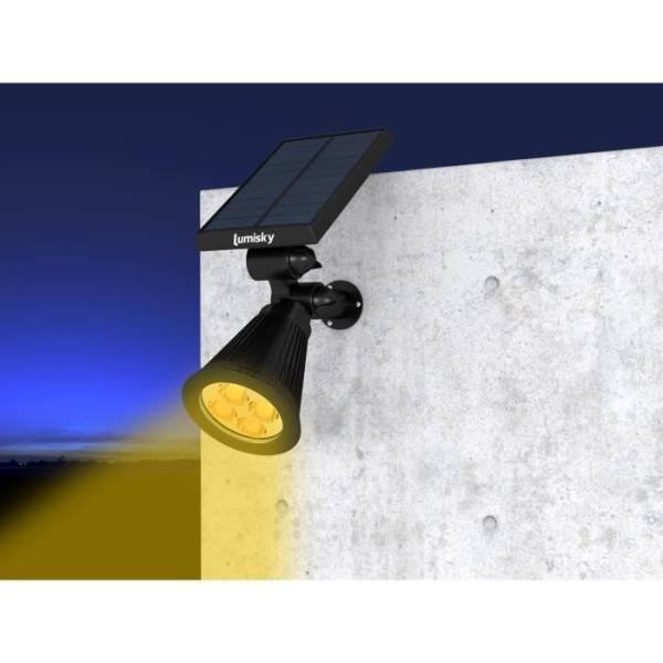 Lot de 2 projecteurs solaires a LED Spiky - LUMI JARDIN - 200 Lumens - Blanc chaud - Etanche - 34 cm - Image 4