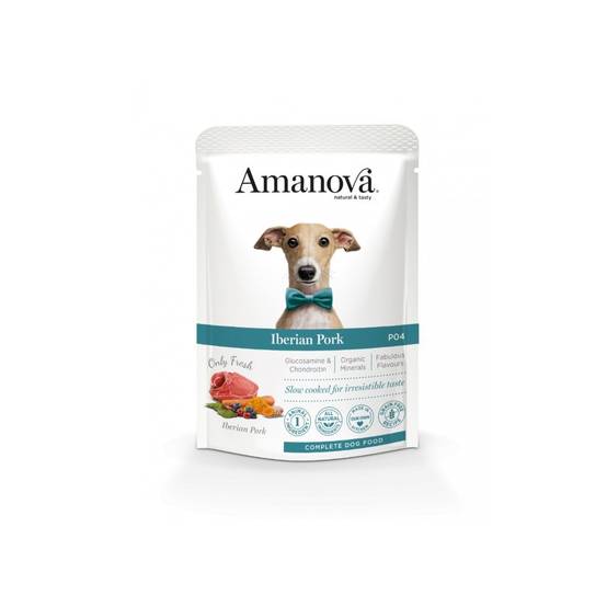 Pâtée chien sans céréales au porc ibérique Amanova 100 g
