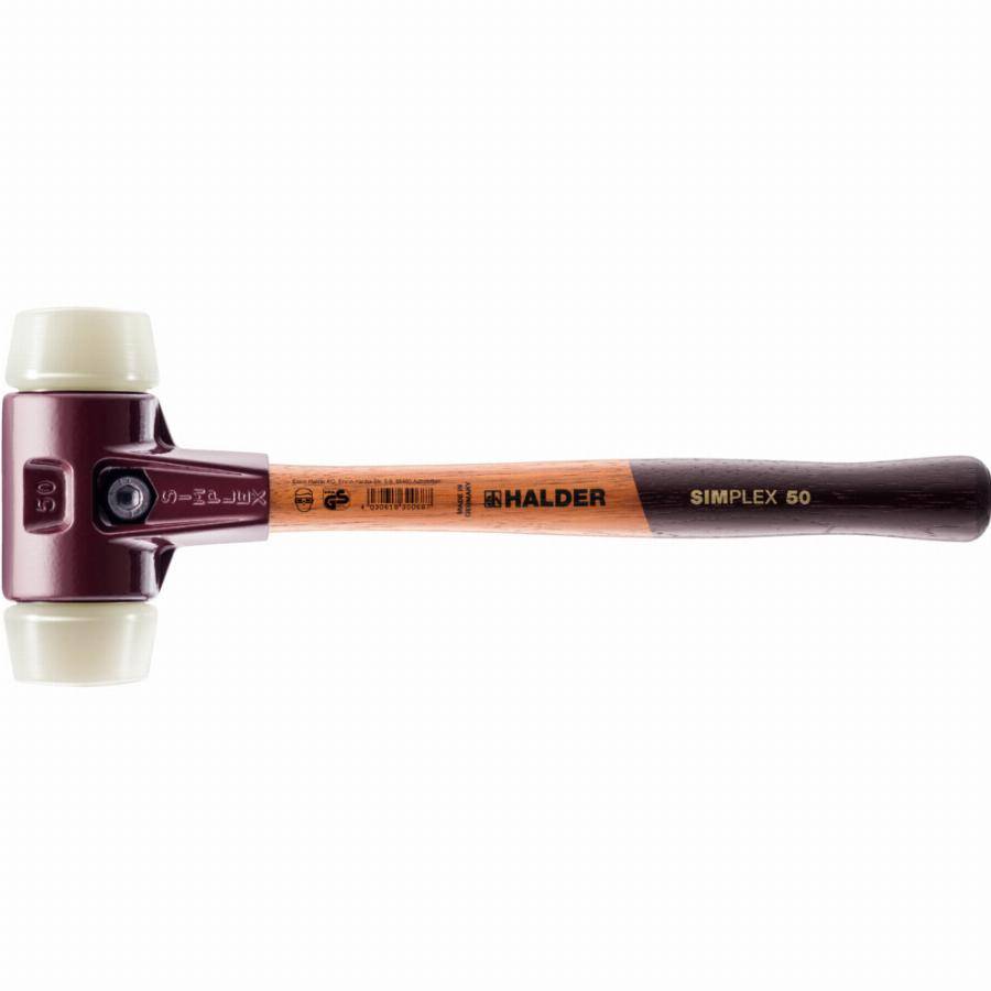 Maillet HALDER SIMPLEX Nylon avec boîtier en fonte malléable et manche en bois - D=30 mm - 3008.030