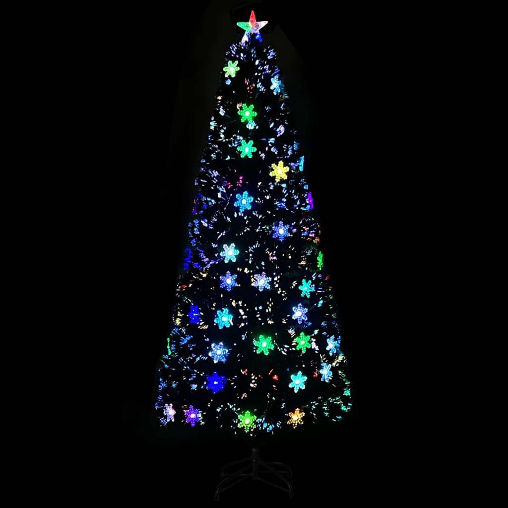 Sapin de Noël - Arbre de Noël et flocons de neige LED Noir 210 cm Fibre optique - Image 3