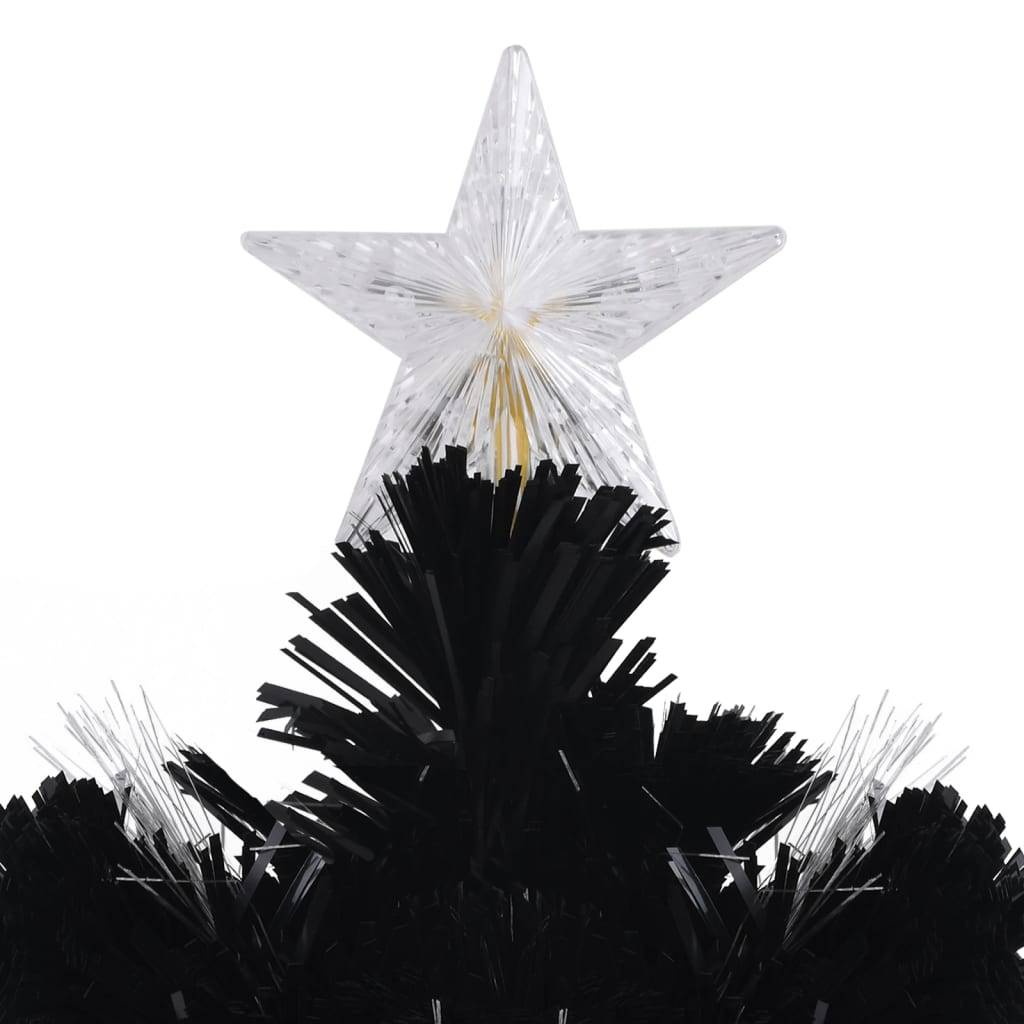 Sapin de Noël - Arbre de Noël et flocons de neige LED Noir 210 cm Fibre optique - Image 7