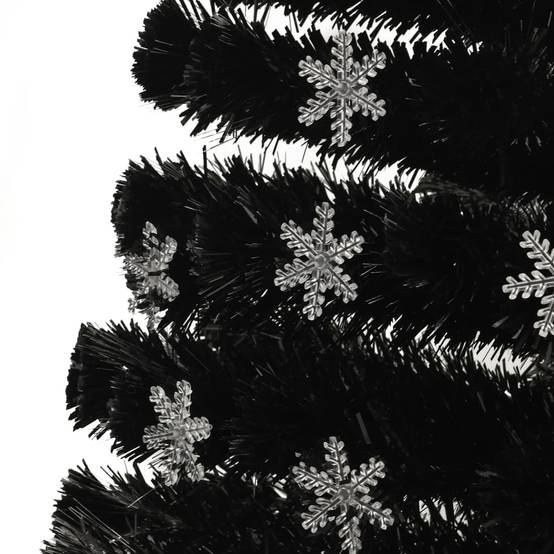 Sapin de Noël - Arbre de Noël et flocons de neige LED Noir 210 cm Fibre optique - Image 6