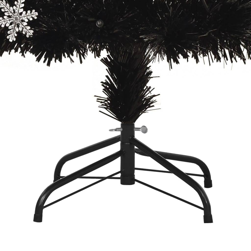 Sapin de Noël - Arbre de Noël et flocons de neige LED Noir 210 cm Fibre optique - Image 8