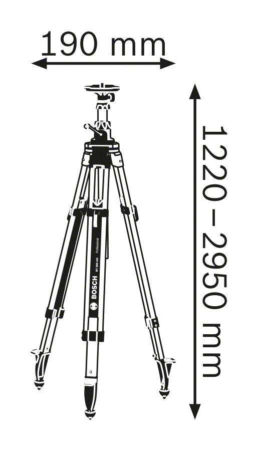 Bosch - Trépied à colonne BT 300 HD hauteur 122/295cm - BOSCH - 0601091A00 - Image 2