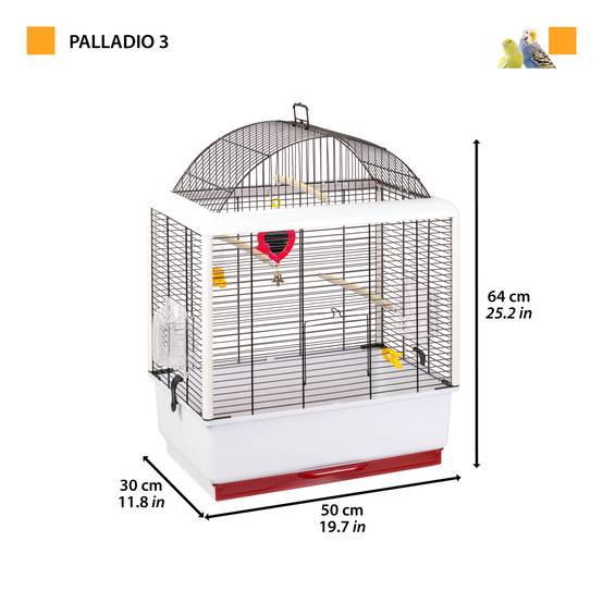 Ferplast - Cage pour Canaris et Autres Petits Oiseaux Exotiques PALLADIO 3, Toit Panoramique, livrée avec Accessoires - Image 2