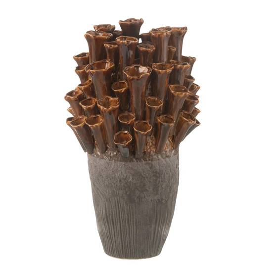 Vase en Porcelaine "Anémone" 46cm Marron - Image 1