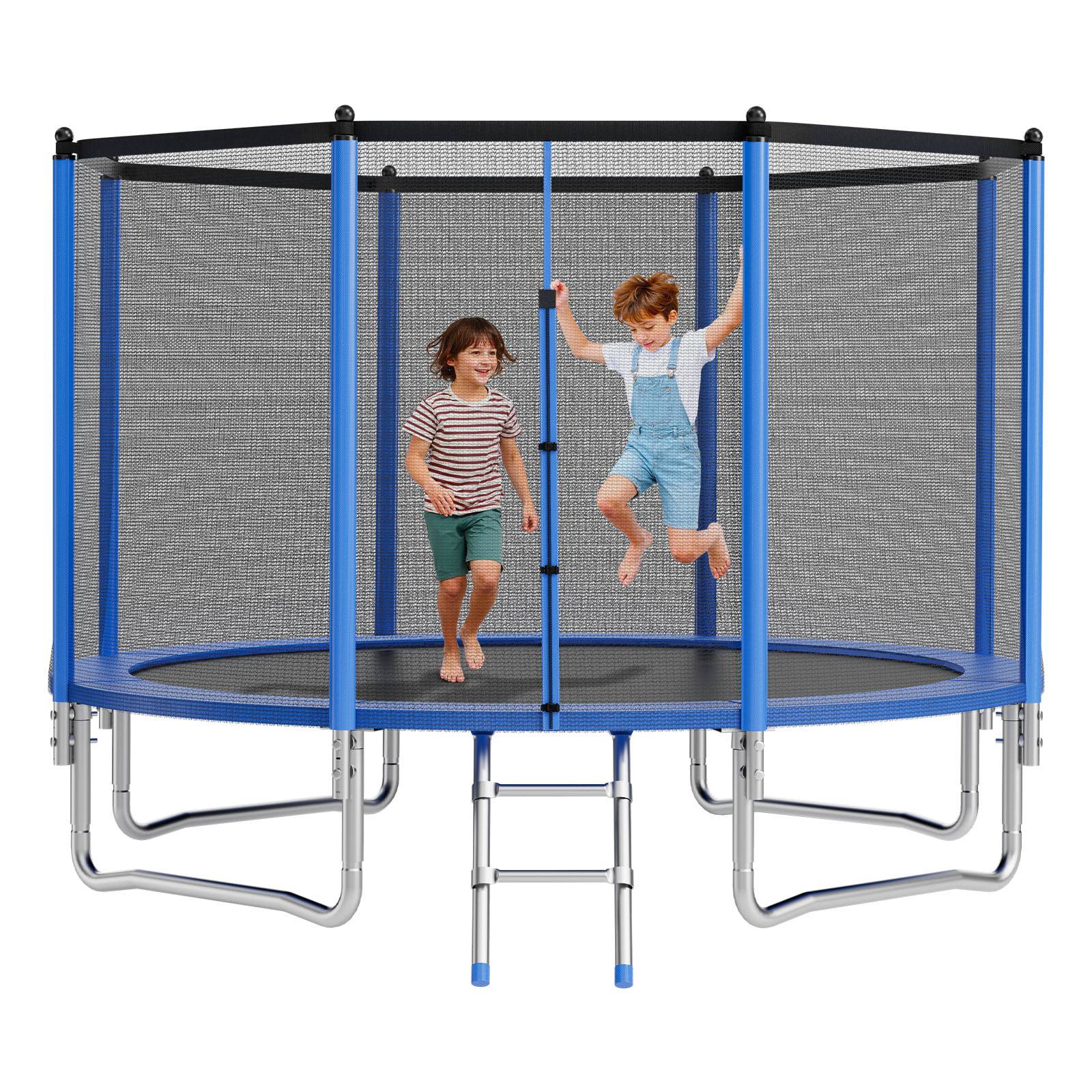 Vevor - VEVOR Trampoline extérieur 366 x 366 cm, cadre acier antirouille, filet de sécurité 360°, 64 ressorts, capacité 181 kg, certifié ASTM. - Image 1