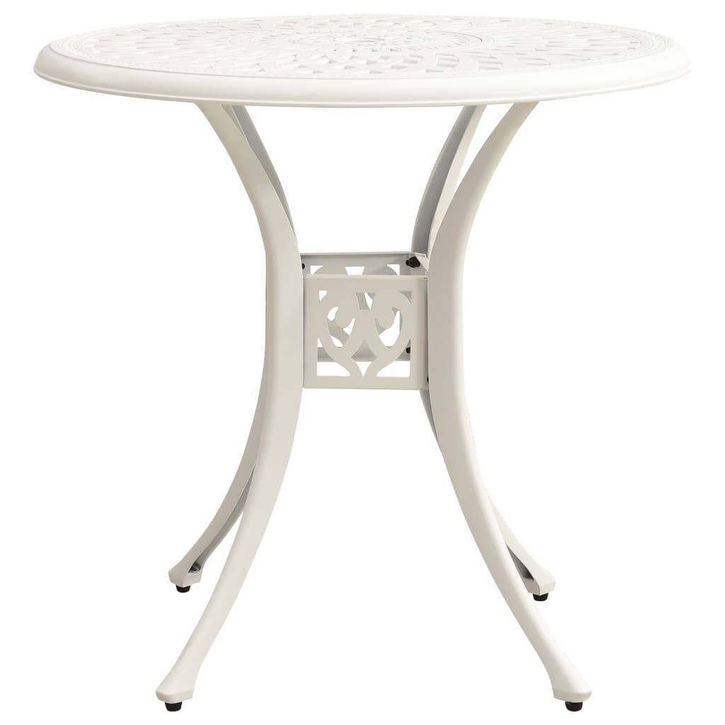 Helloshop26 - Ensemble de bistro jardin meuble extérieur terrasse 3 pièces aluminium coulé blanc - Imagen 8