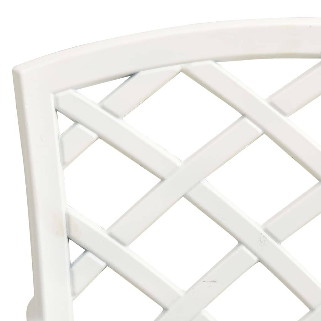Helloshop26 - Ensemble de bistro jardin meuble extérieur terrasse 3 pièces aluminium coulé blanc - Imagen 7