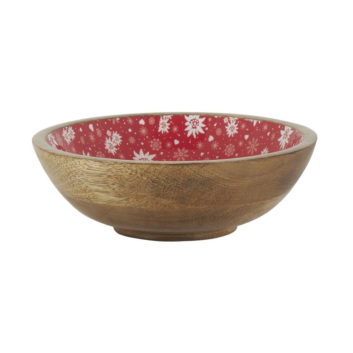 Aubry Gaspard - Corbeille en manguier et résine décor Edelweiss Petit modèle - Imagen 1