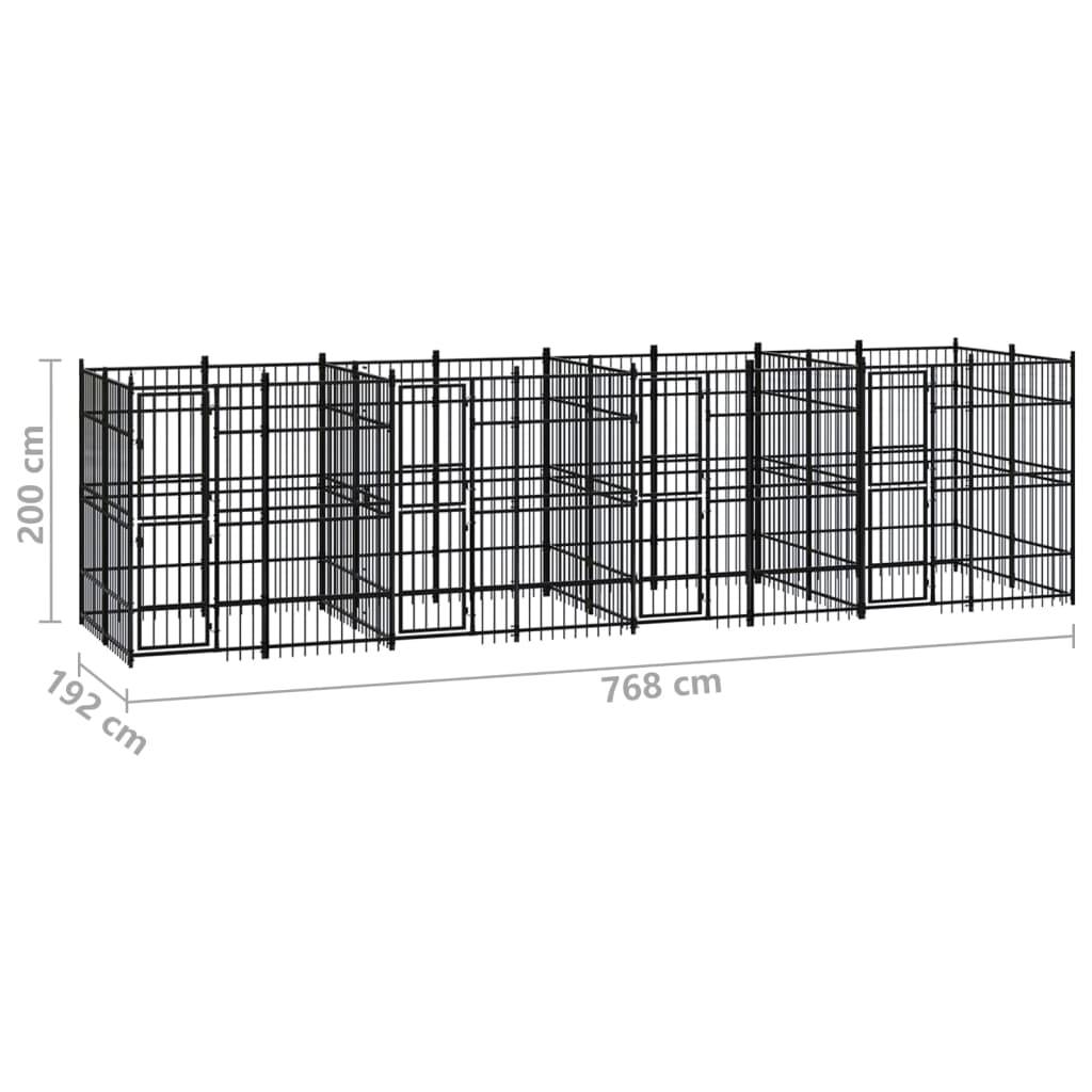 Vidaxl - Chenil d'extérieur pour chiens Acier 14,75 m² vidaXL 3098012 - Imagen 8