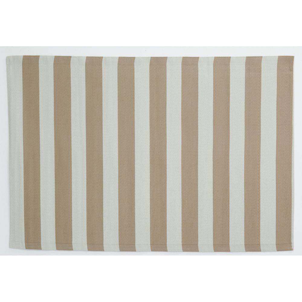 Aubry Gaspard - Tapis d'extérieur en polypropylène 120 x 180 cm Rayures - Beige - Imagen 2