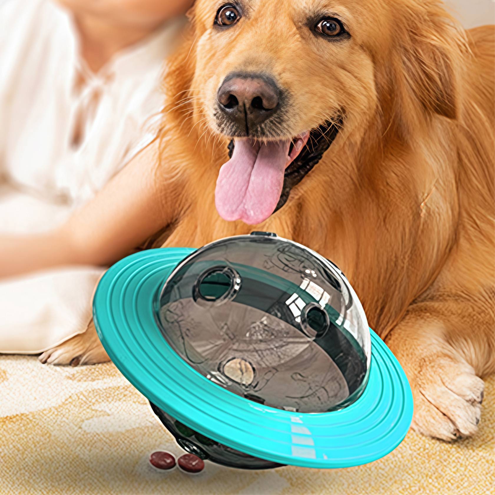 Distributeur de Nourriture Jouet pour Chien/Chiot/Chat Bleu - DtopbuyAge - Image 4