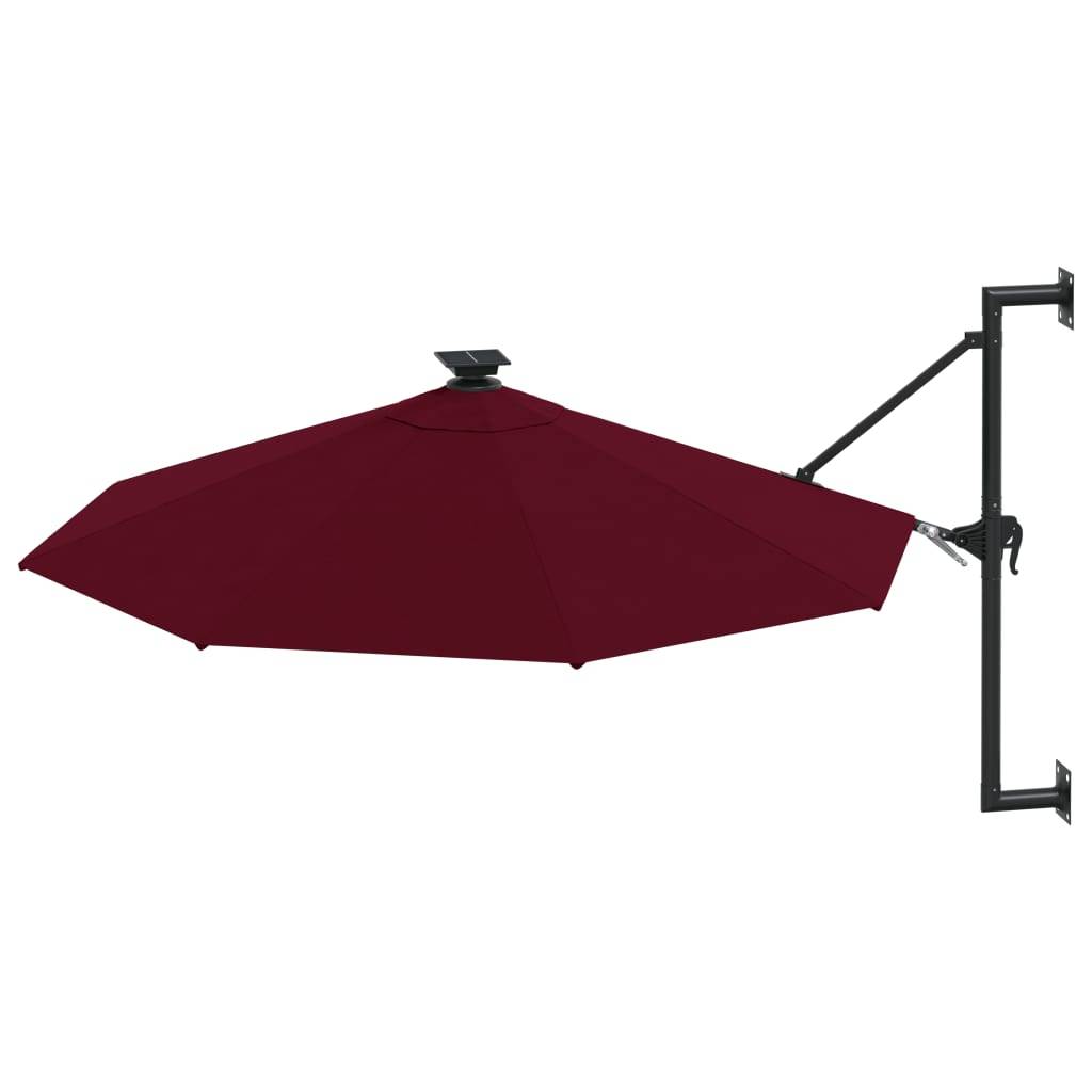 Helloshop26 - Parasol mural avec mât métallique et led 300 cm bordeaux - Imagen 3