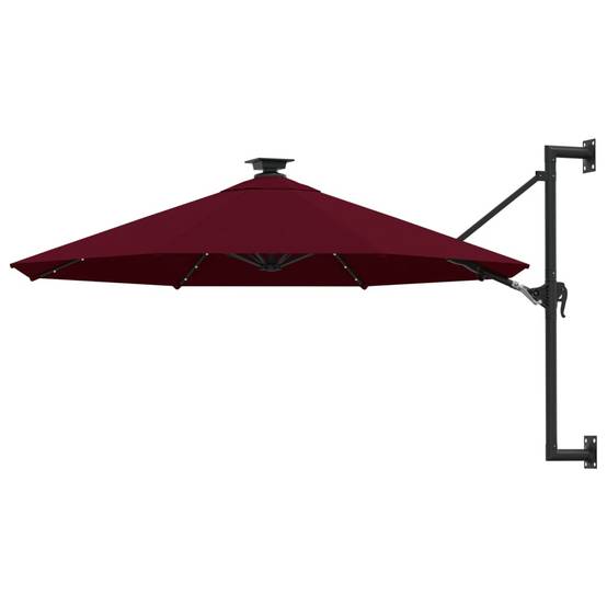 Helloshop26 - Parasol mural avec mât métallique et led 300 cm bordeaux - Imagen 1