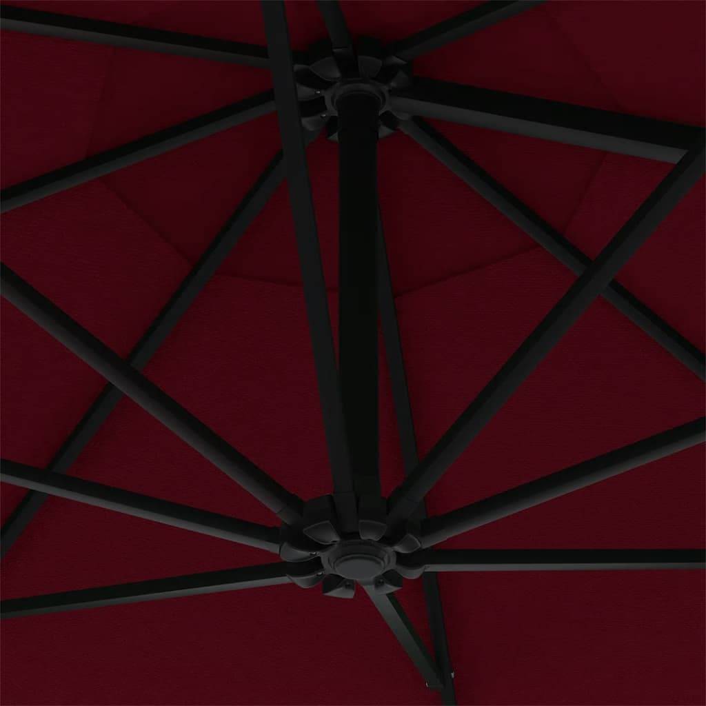Helloshop26 - Parasol mural avec mât métallique et led 300 cm bordeaux - Imagen 7