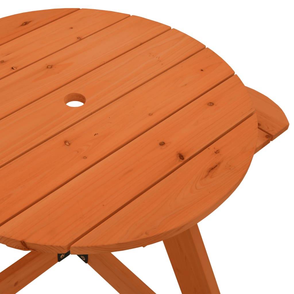 Table de pique-nique pour 4 enfants avec parasol rond sapin 120 x 57 cm, Poids :10.56kg - PANGIVO - Image 10