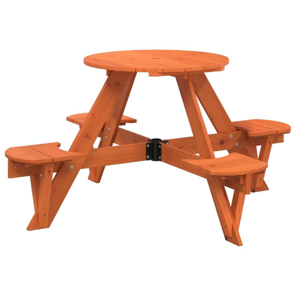 Table de pique-nique pour 4 enfants avec parasol rond sapin 120 x 57 cm, Poids :10.56kg - PANGIVO - Image 8