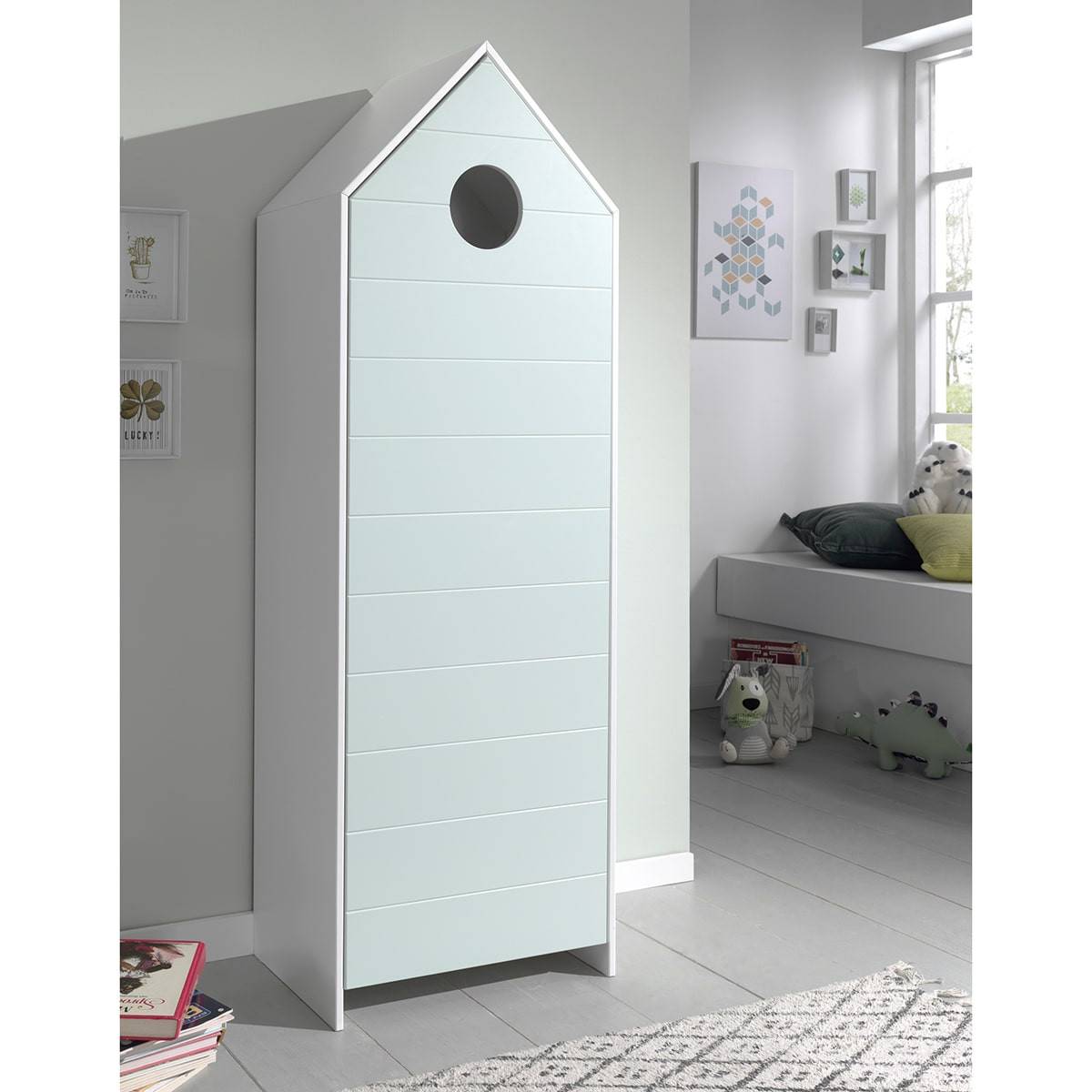Armoire Cabane de Plage Vert Menthe 1 Porte - HAVRE - Image 6