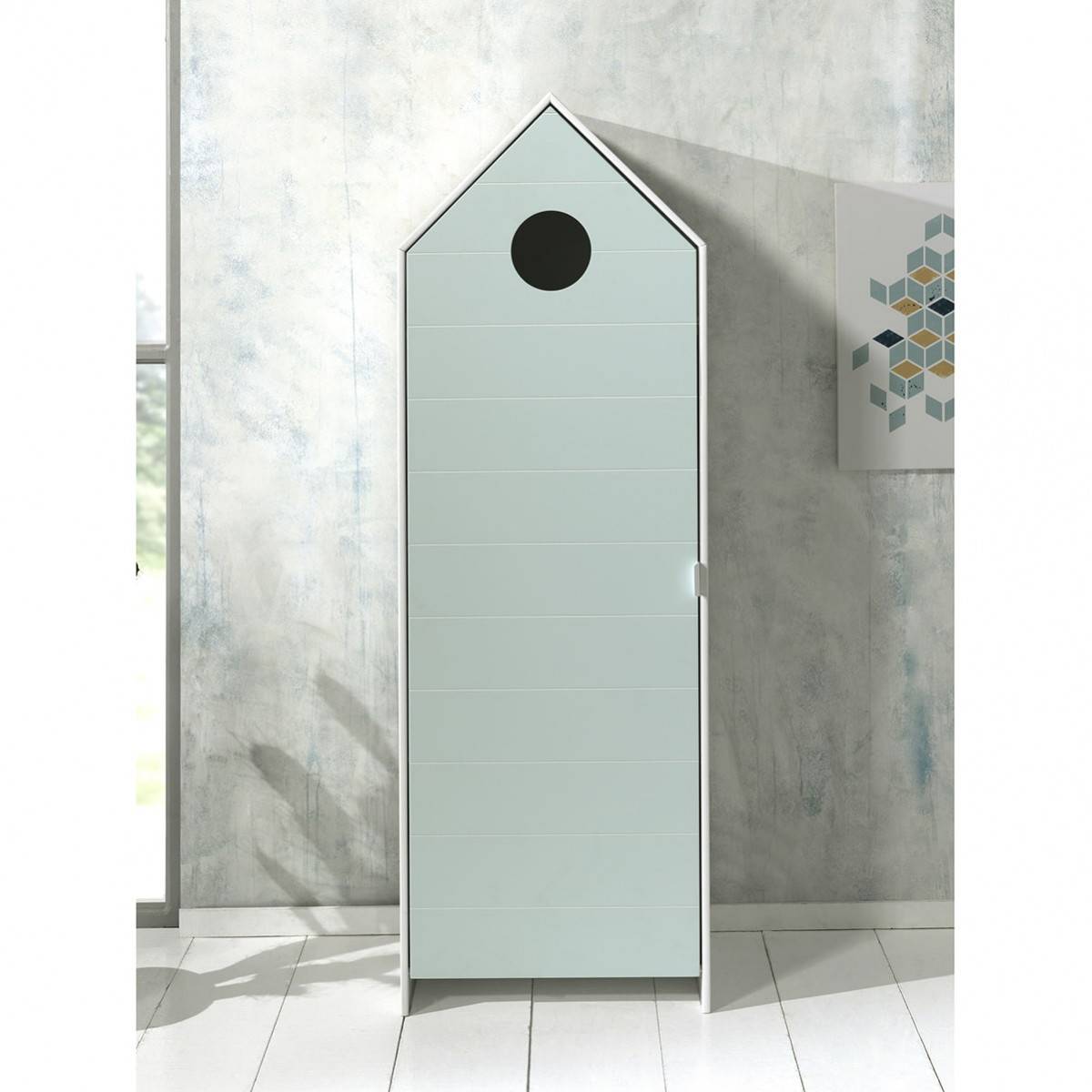 Armoire Cabane de Plage Vert Menthe 1 Porte - HAVRE - Image 4