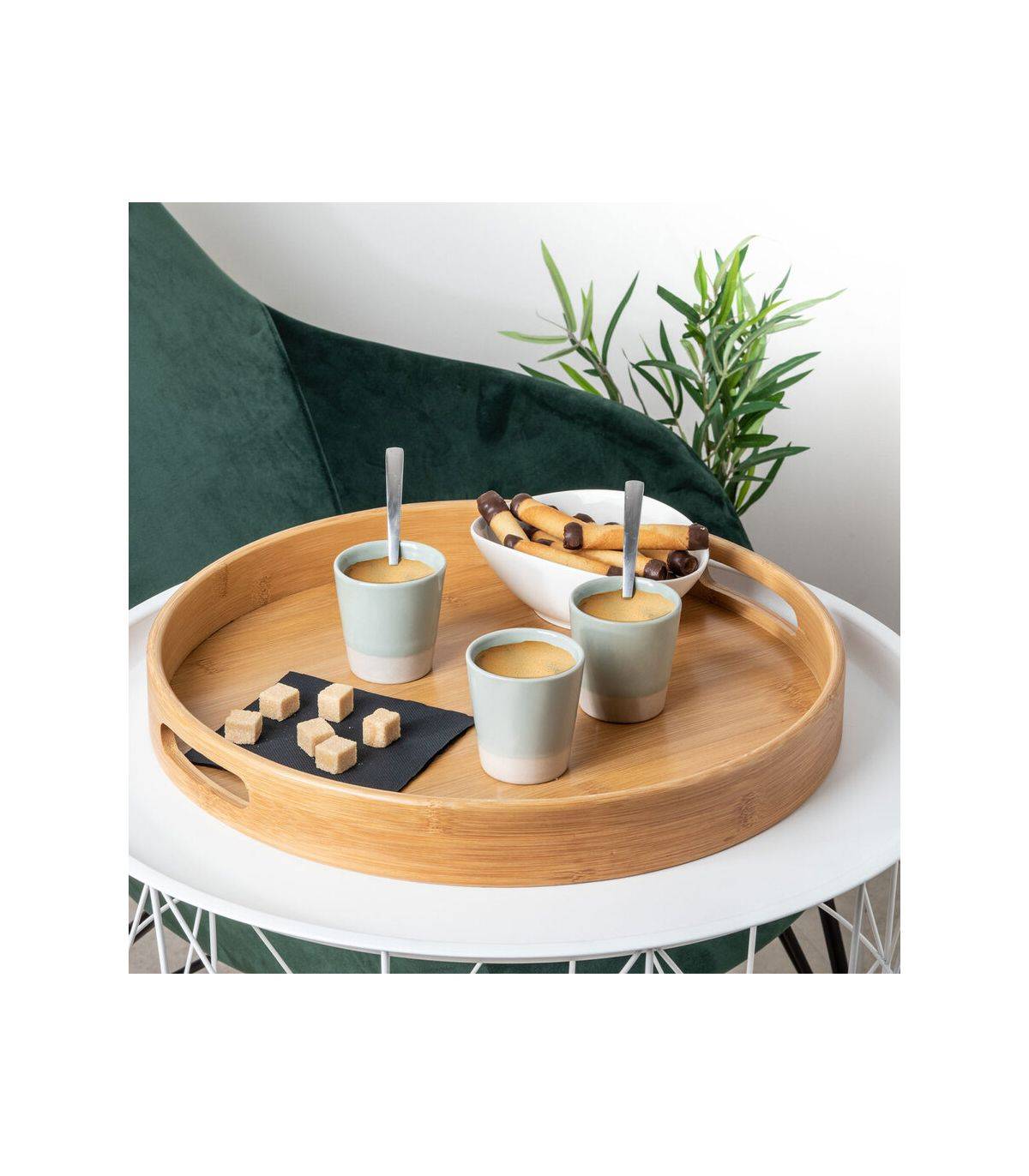 Plateau de service en Bambou D 40 cm - Imagen 2
