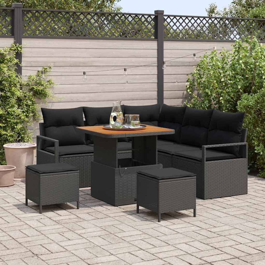 ComfortXL - Salon de Jardin Modulable 8 pcs en Résine Tressée Noire pour Repas en Plein Air – ComfortXL Outdoor Living - Image 1