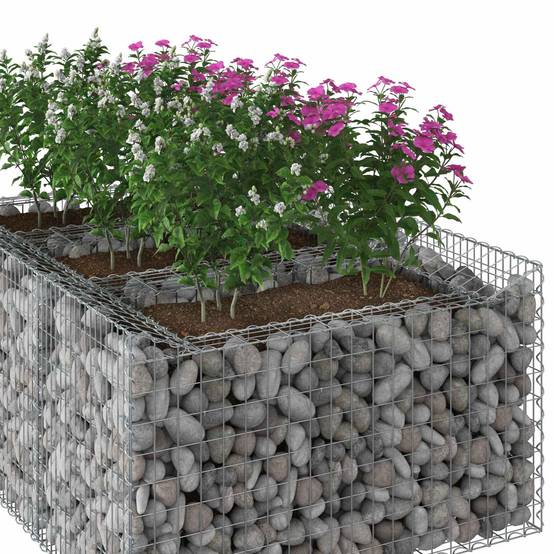 Lit surélevé gabion Acier galvanisé Argenté 150 x 100 x 60 cm - PANGIVO - Image 4