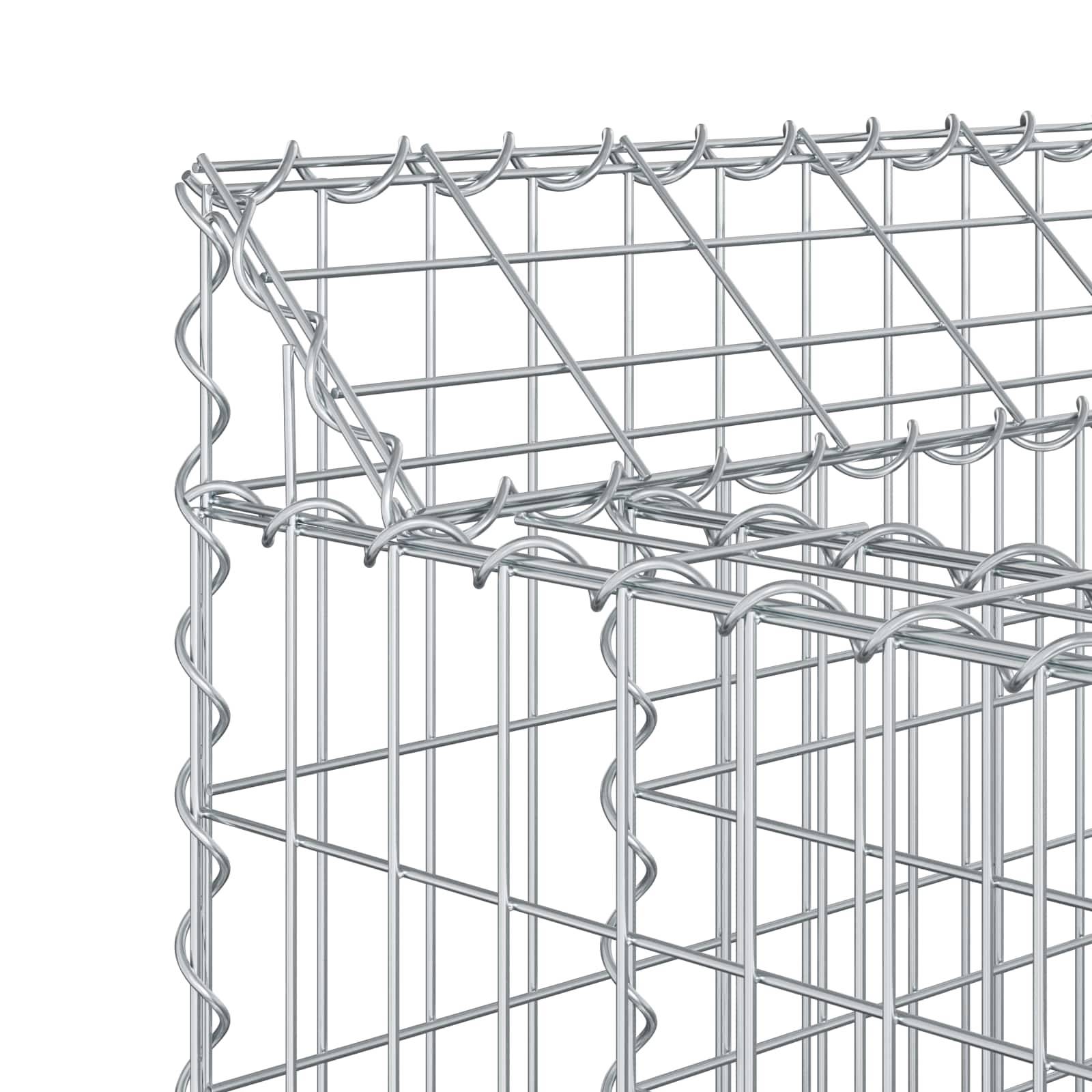 Lit surélevé gabion Acier galvanisé Argenté 150 x 100 x 60 cm - PANGIVO - Image 9