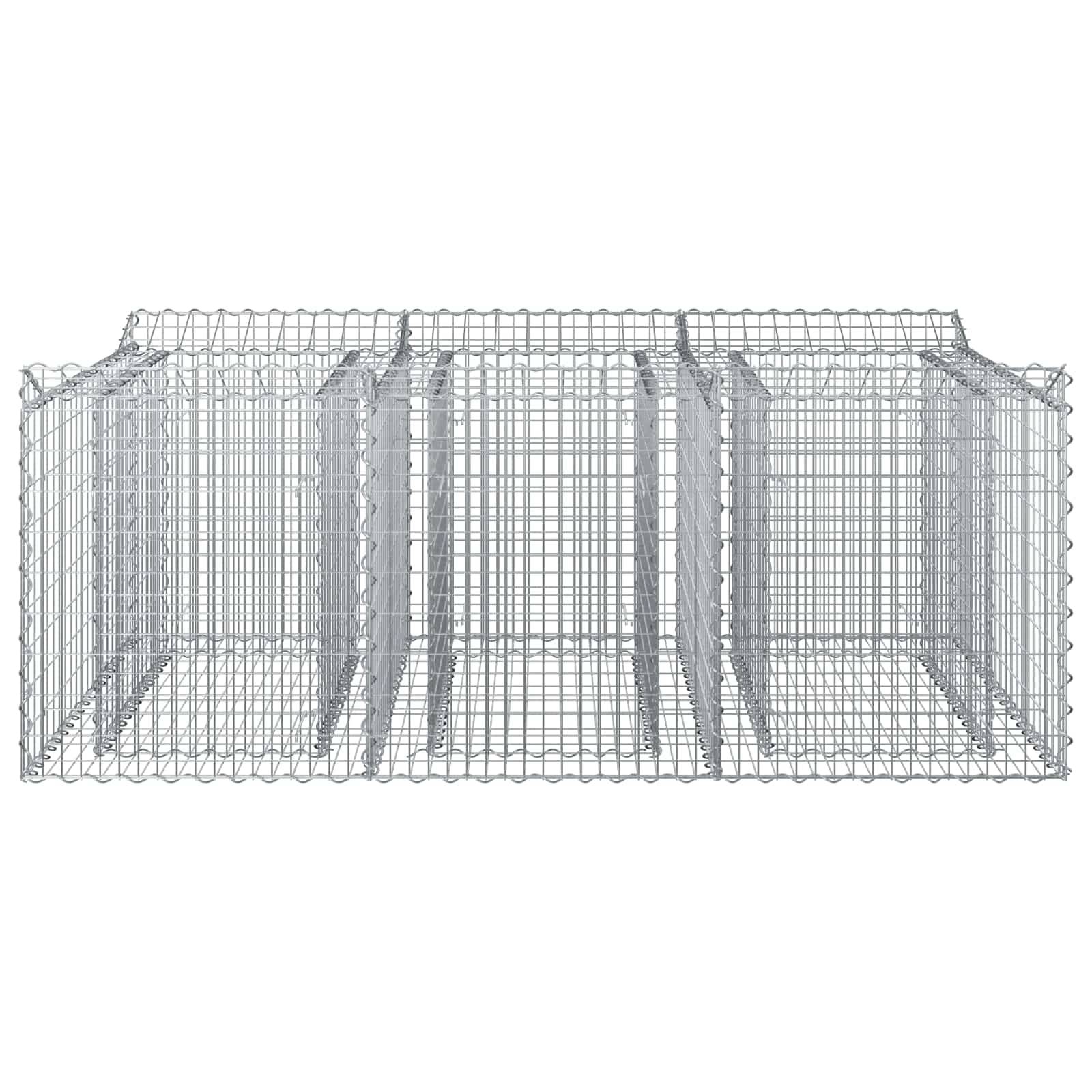 Lit surélevé gabion Acier galvanisé Argenté 150 x 100 x 60 cm - PANGIVO - Image 6
