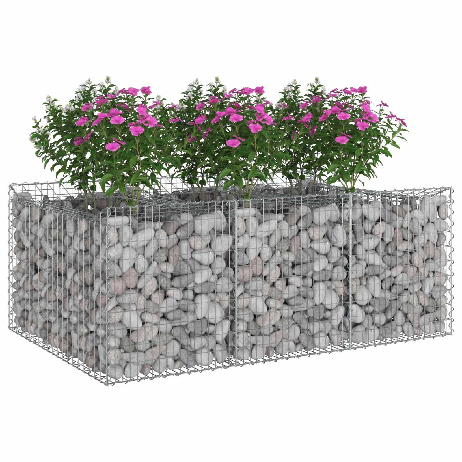 Lit surélevé gabion Acier galvanisé Argenté 150 x 100 x 60 cm - PANGIVO - Image 3