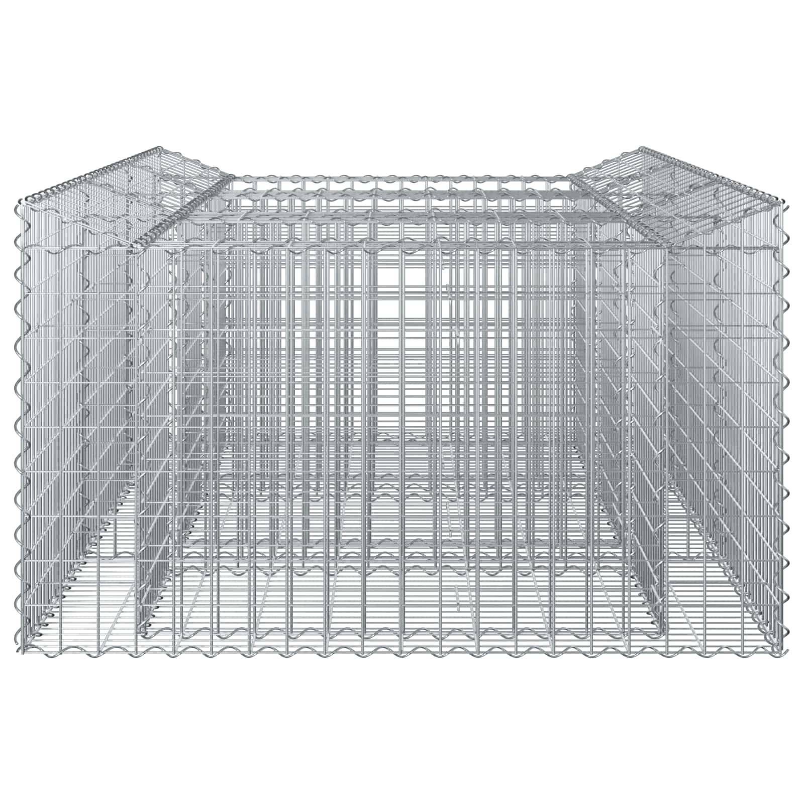 Lit surélevé gabion Acier galvanisé Argenté 150 x 100 x 60 cm - PANGIVO - Image 7