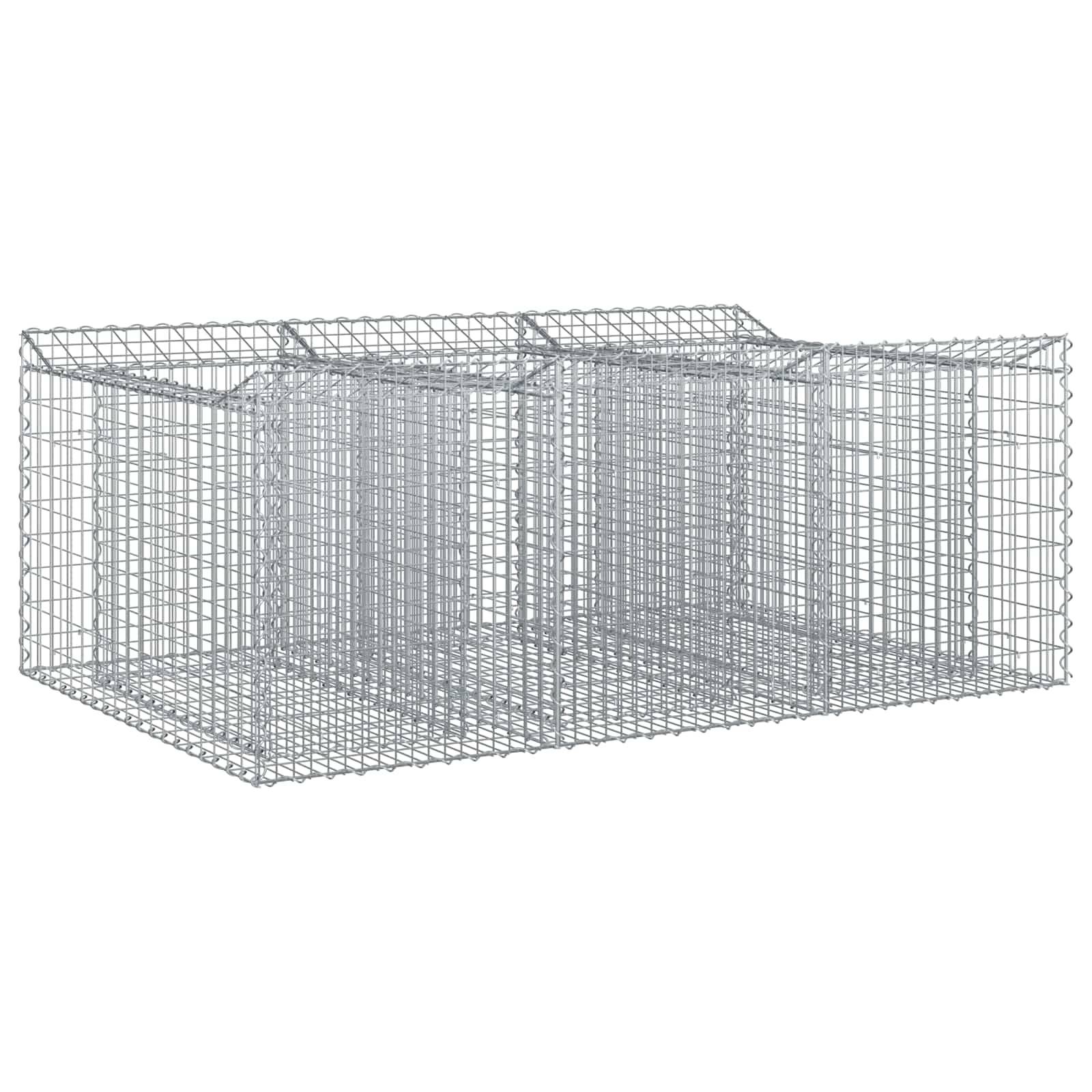 Lit surélevé gabion Acier galvanisé Argenté 150 x 100 x 60 cm - PANGIVO - Image 2