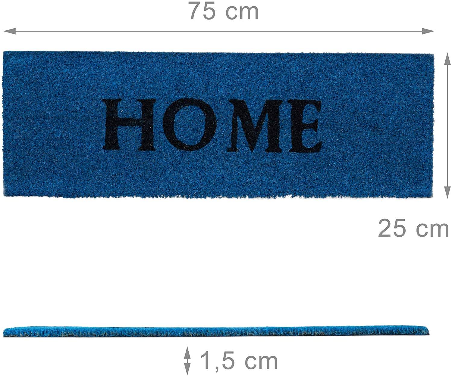 Helloshop26 - Paillasson tapis de sol porte d’entrée essuie-pieds fibres de coco home bleu - Imagen 2