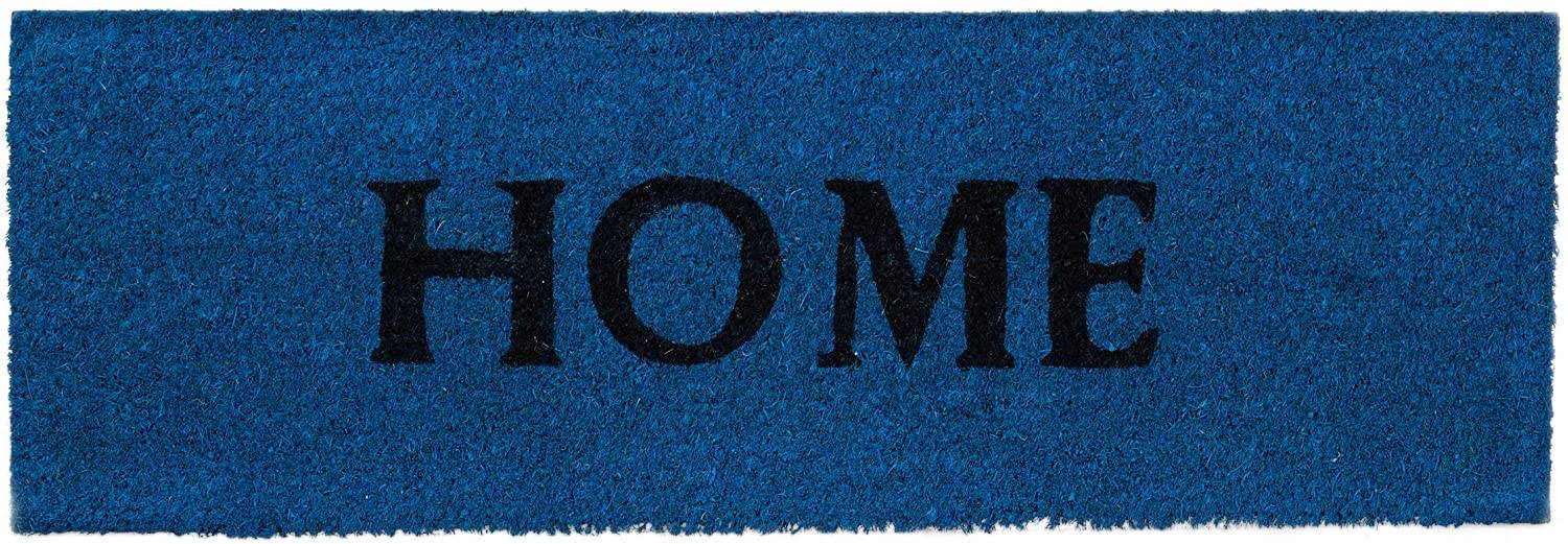 Helloshop26 - Paillasson tapis de sol porte d’entrée essuie-pieds fibres de coco home bleu - Imagen 1