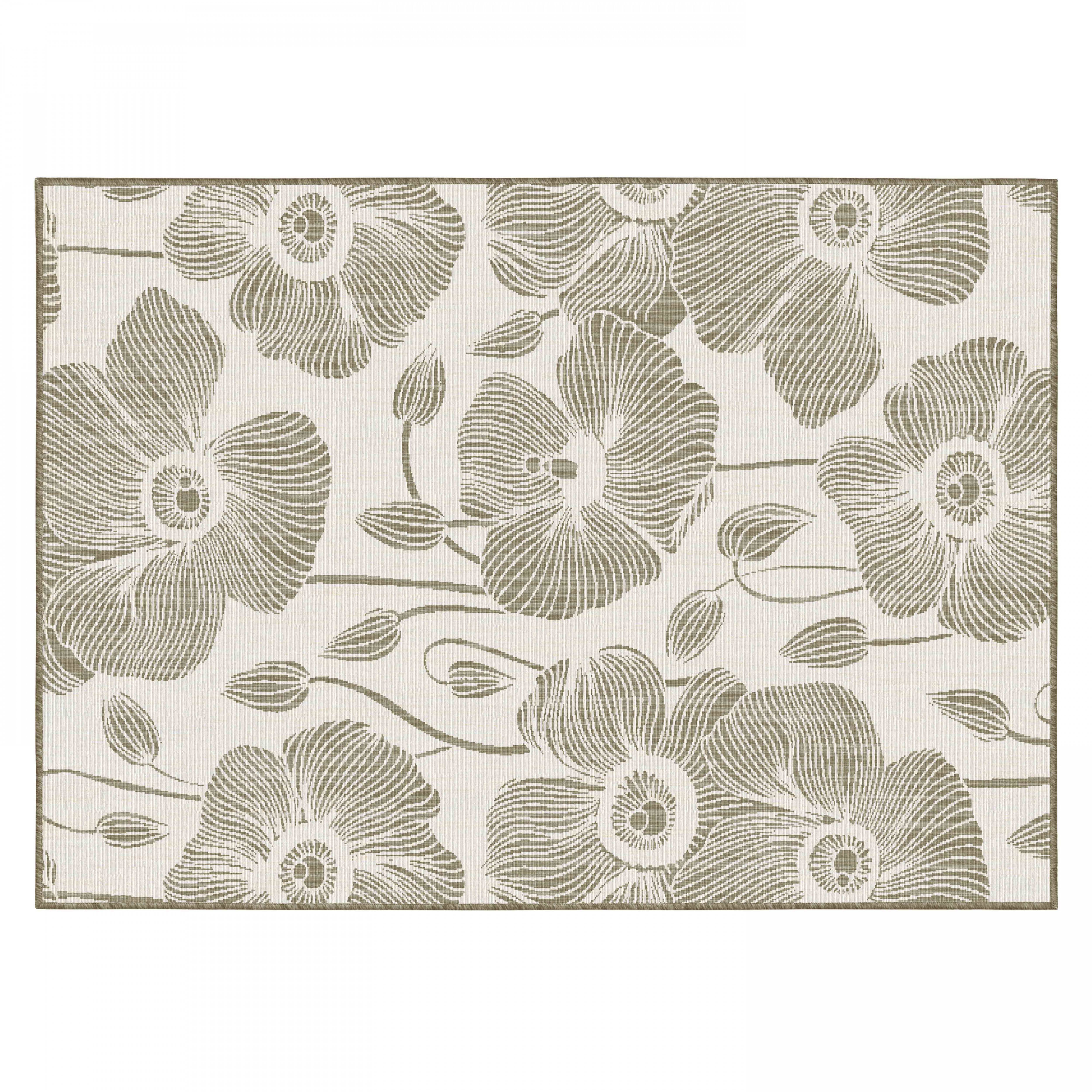 Oviala - Tapis d'extérieur en polypropylène 160 x 230 cm taupe Poppy - Oviala - Imagen 3