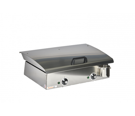 Pack comprenant une plancha électrique LUX 600 inox avec son couvercle et 2 ustensiles - Image 2