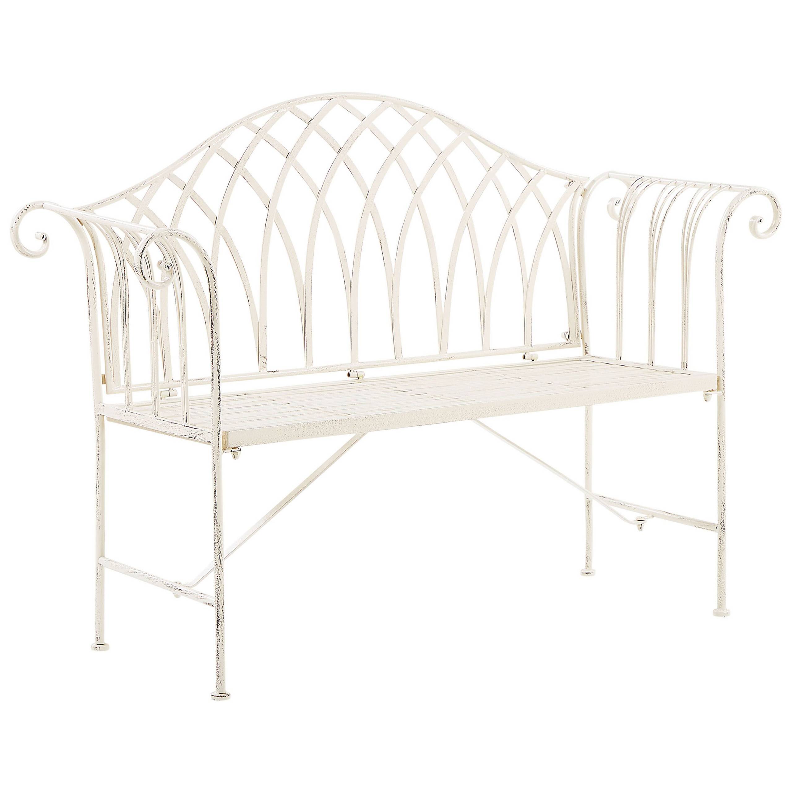 Beliani - Banc, 2 Personnes Métal Blanc MILAZZO - Beliani - Imagen 4