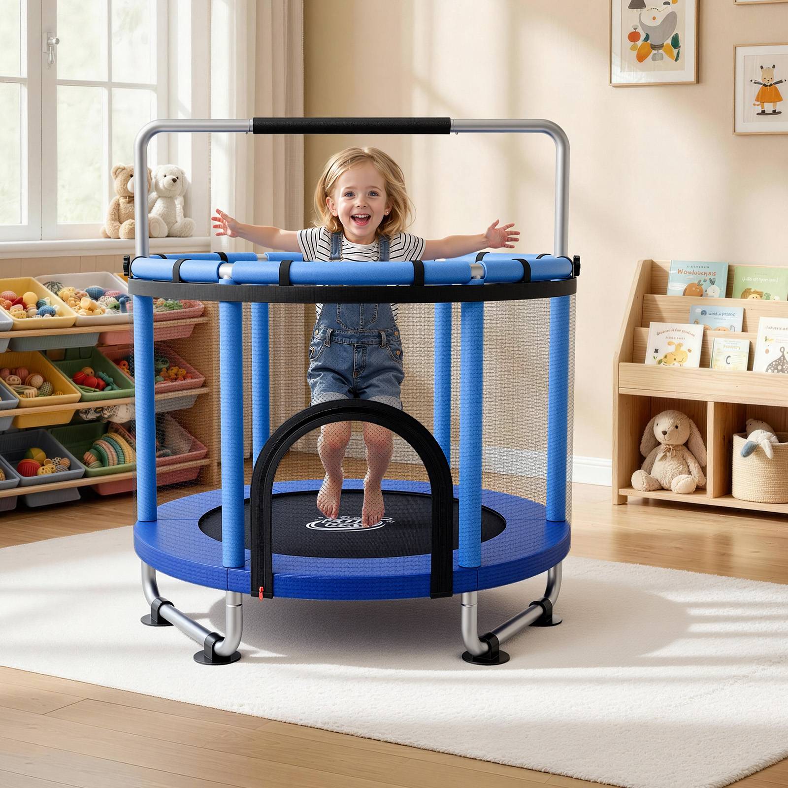 Vevor - VEVOR Trampoline enfant 142 cm - cadre galvanisé, filet sécurisé, capacité 60 kg, accessoires inclus. - Image 8