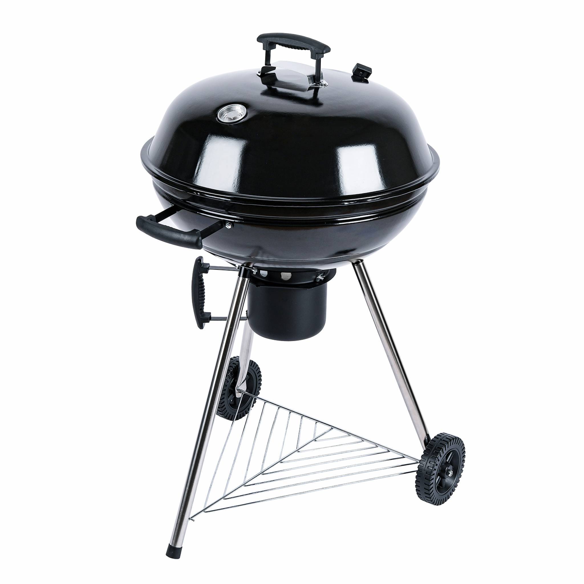 sweeek - Barbecue charbon de bois Ø57cm - Georges - Noir émaillé. barbecue avec aérateurs. émaillé. fumoir. récupérateur de cendres | sweeek - Image 2