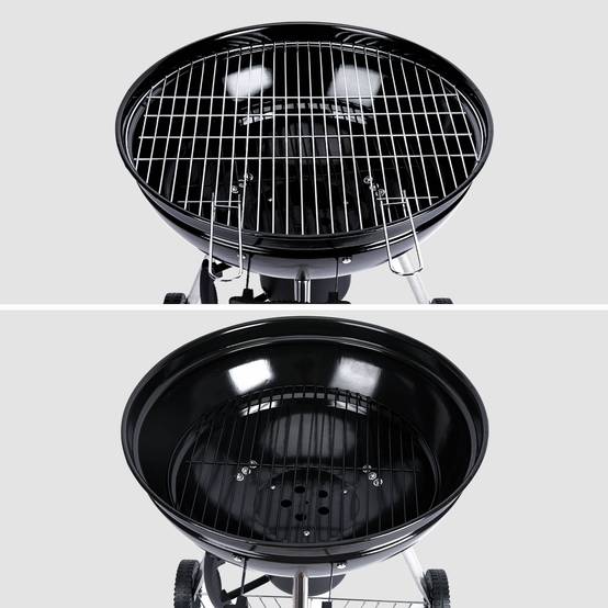 sweeek - Barbecue charbon de bois Ø57cm - Georges - Noir émaillé. barbecue avec aérateurs. émaillé. fumoir. récupérateur de cendres | sweeek - Image 7