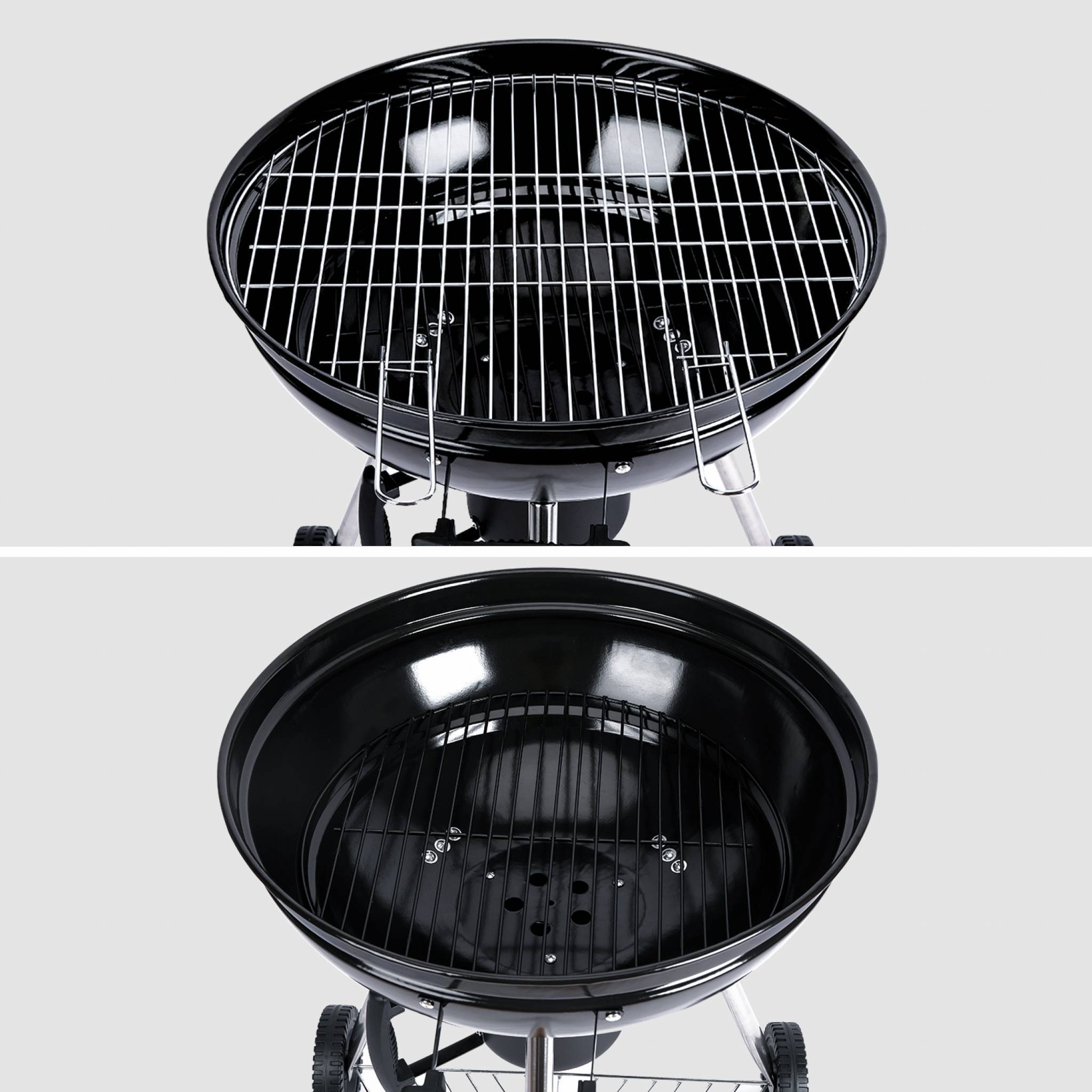 sweeek - Barbecue charbon de bois Ø57cm - Georges - Noir émaillé. barbecue avec aérateurs. émaillé. fumoir. récupérateur de cendres | sweeek - Image 7