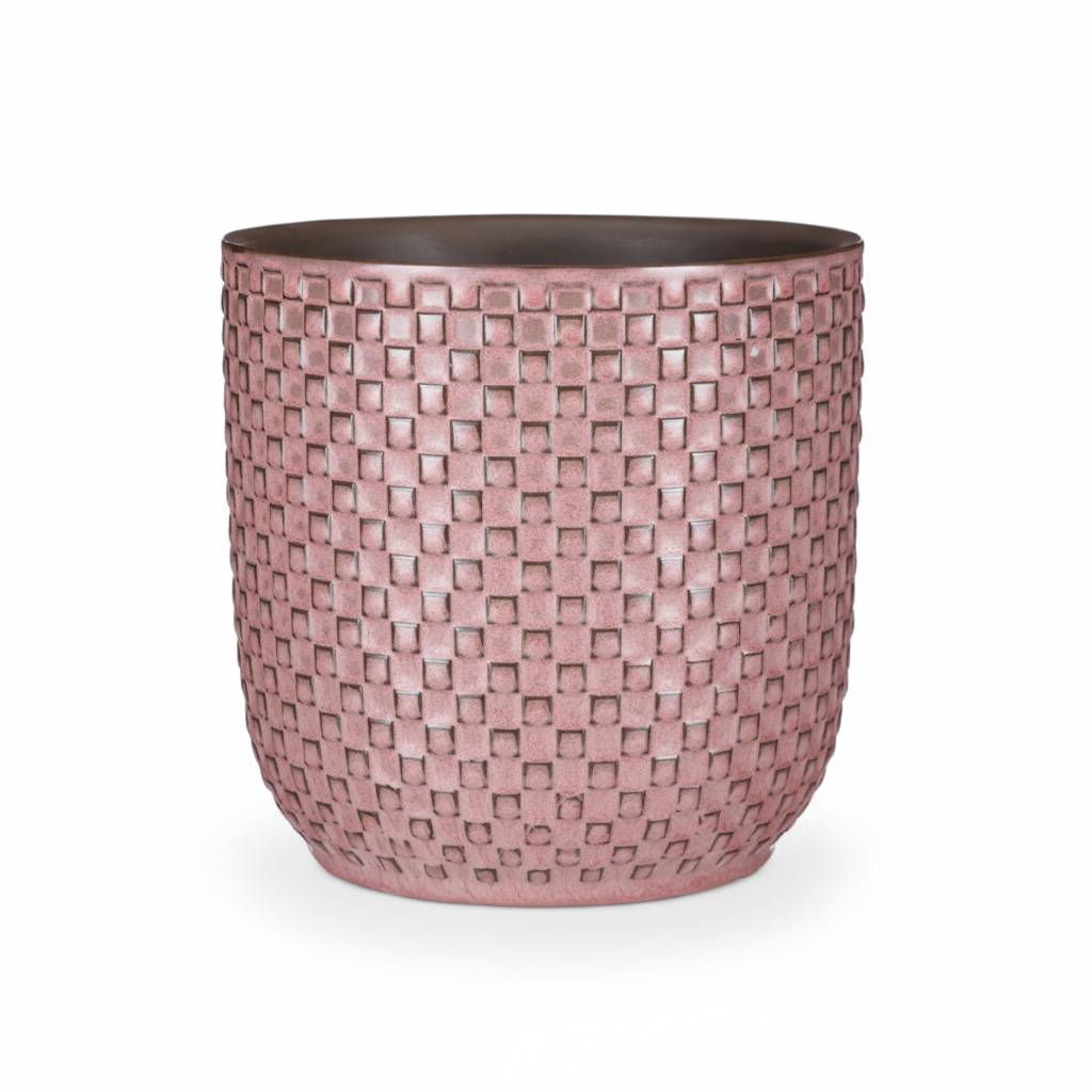 Pot de fleurs en relief rose - D.7cm - Image 1