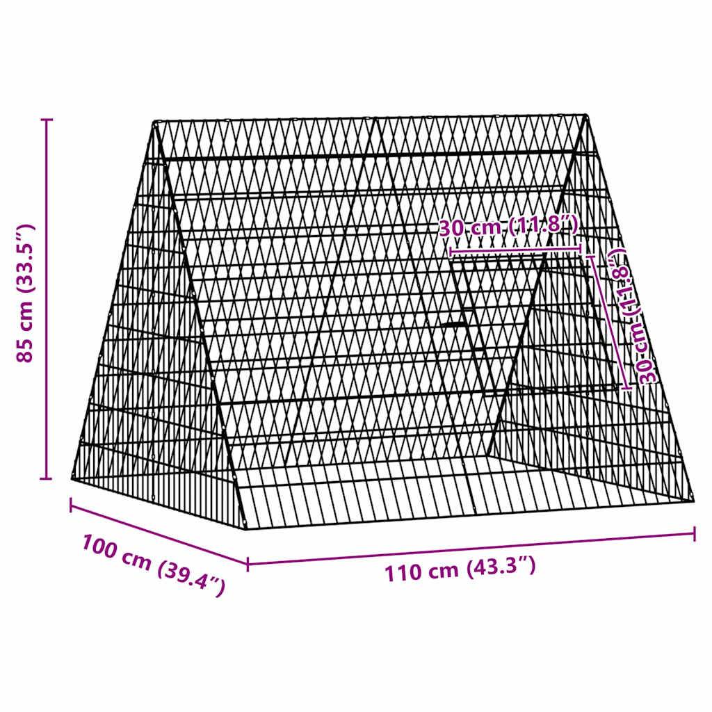 Cage Poules Acier Galvanisé Compacte Habitat Sécurisé Terrasse 110cm - ComfortXL Outdoor Living - Image 6