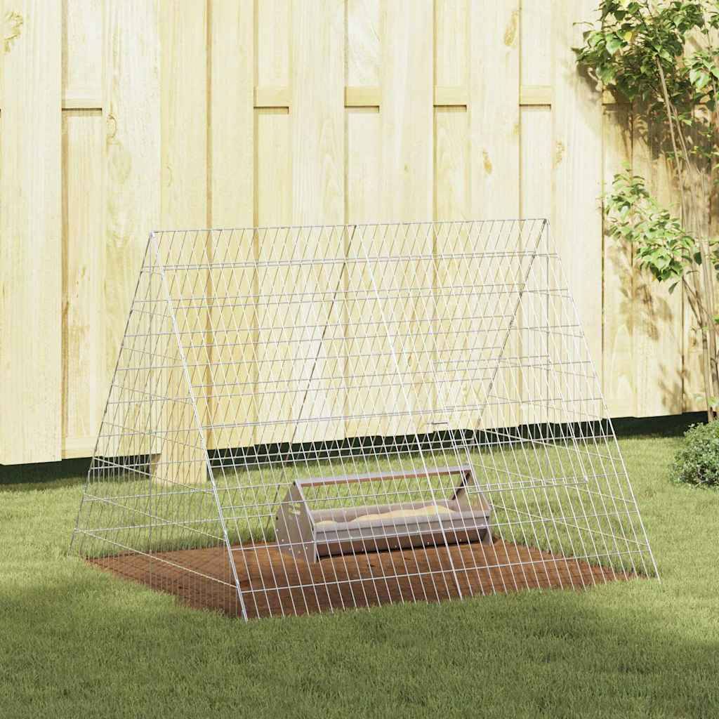 Cage Poules Acier Galvanisé Compacte Habitat Sécurisé Terrasse 110cm - ComfortXL Outdoor Living