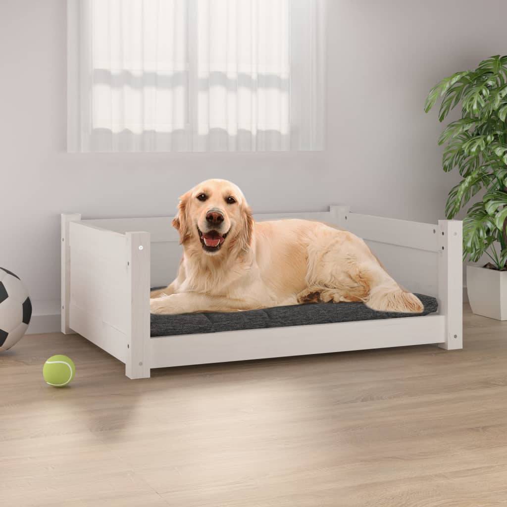 Vidaxl - Lit pour chien Blanc 75,5x55,5x28 cm Bois de pin solide vidaXL 821453 - Imagen 1