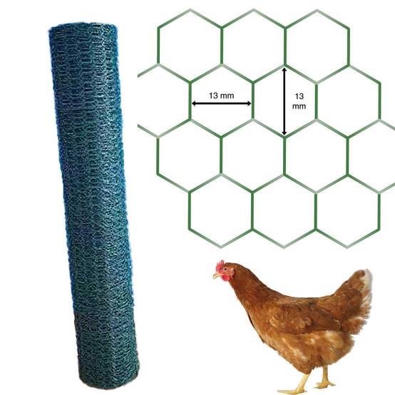 Grillage plastifié mailles hexagonales de 13mm WERKA PRO - 0,5 x 10m - Image 1