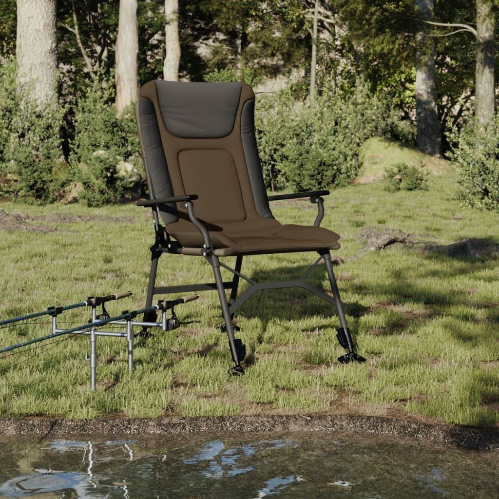 Chaise de pêche acier et tissu taupe 92 x 61 x 100 cm - PANGIVO - Image 1